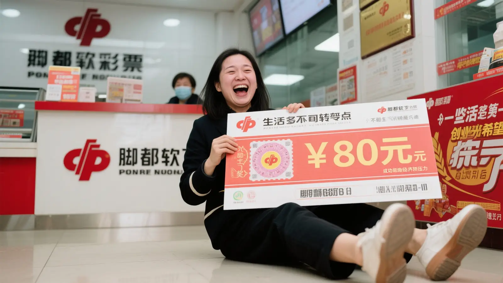 女子喜中福彩80万，创业困境迎转机，激动到腿软